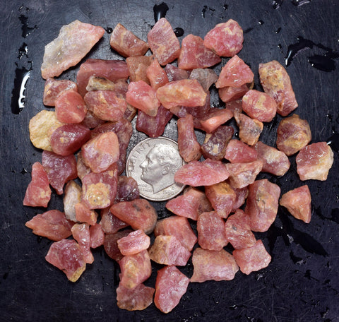 Lot 60 grams GEM RED RHODOCHROSITE Rough Ortiz Peru Gemstones Mineral Specimen R736