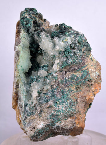 8cms GEM SILICA CHRYSOCOLLA Druzy Quartz Lily Mine Peru Mineral Specimen D279
