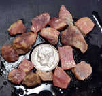 Lot 20 grams GEM RED RHODOCHROSITE Rough Ortiz Peru Gemstones Mineral Specimen R720