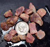 Lot 20 grams GEM RED RHODOCHROSITE Rough Ortiz Peru Gemstones Mineral Specimen R720