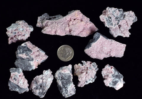 Lot 10 RHODOCHROSITE ROSETTE QUARTZ Peru Crystals Collector Mineral Specimen R723