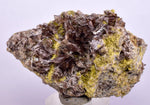 5.3cms AXINITE QUARTZ CRYSTALS Cluster Prehnite Peru Mineral Specimen Collectors A593