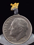 0.7cms NATIVE GOLD QUARTZ of the Incas Thumbnail Aesthetic Wire Gem Crystal Smoky Quartz Peru Rare Mineral Specimen L265