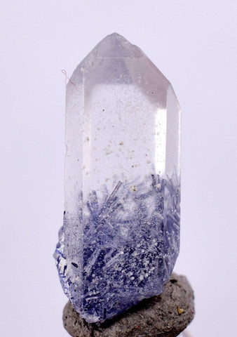 1.5Carats BLUE DUMORTIERITE in QUARTZ  Gem Polished Acicular Pendant Cabochon Mineral Specimen U591