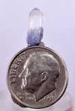 1.5Carats BLUE DUMORTIERITE in QUARTZ  Gem Polished Acicular Pendant Cabochon Mineral Specimen U591