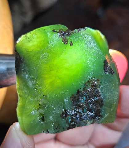 71gr GEM SILICA CHRYSOCOLLA Emeraldine Lily Mine Peru Scenic Quartz Malachite Chalcedony Emerald Jade Color S125