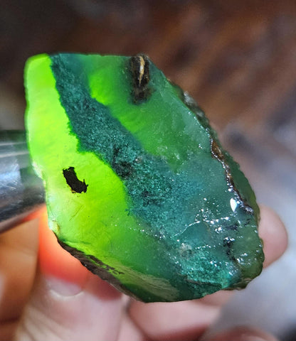 96grs GEM SILICA CHRYSOCOLLA Emeraldine Lily Mine Peru Scenic Quartz Malachite Chalcedony Emerald Jade Color S128