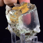 7.1cms SELENITE CRYSTALS CHRYSOCOLLA Lily Mine Peru Gypsum Mineral Specimen T463