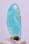 4carats BLUE OPAL CABOCHON Pendant Wire Wrap Caribean Turquoise Color Peru B101