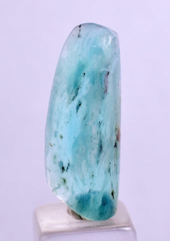 5.5carats BLUE OPAL CABOCHON Pendant Wire Wrap Caribean Turquoise Color Peru B104