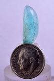 4carats BLUE OPAL CABOCHON Pendant Wire Wrap Caribean Turquoise Color Peru B105