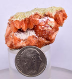 3.8cm RED ORANGE STILBITE Laumontite Crystals Peru Mineral Specimen F449