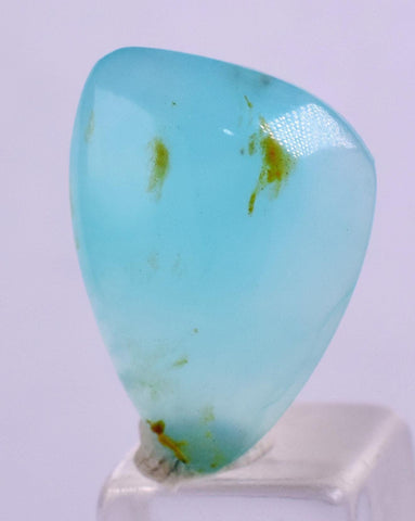 7carats BLUE OPAL CABOCHON Pendant Wire Wrap Caribean Turquoise Color Peru B107