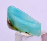 7carats BLUE OPAL CABOCHON Pendant Wire Wrap Caribean Turquoise Color Peru B108