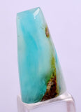 7carats BLUE OPAL CABOCHON Pendant Wire Wrap Caribean Turquoise Color Peru B108