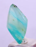 4carats BLUE OPAL CABOCHON Pendant Wire Wrap Caribean Turquoise Color Peru B109