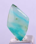4carats BLUE OPAL CABOCHON Pendant Wire Wrap Caribean Turquoise Color Peru B109