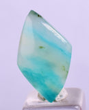 4carats BLUE OPAL CABOCHON Pendant Wire Wrap Caribean Turquoise Color Peru B109