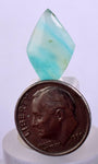 4carats BLUE OPAL CABOCHON Pendant Wire Wrap Caribean Turquoise Color Peru B109
