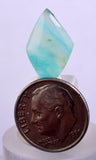 4carats BLUE OPAL CABOCHON Pendant Wire Wrap Caribean Turquoise Color Peru B109