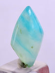 4carats BLUE OPAL CABOCHON Pendant Wire Wrap Caribean Turquoise Color Peru B109