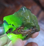 96grs GEM SILICA CHRYSOCOLLA Emeraldine Lily Mine Peru Scenic Quartz Malachite Chalcedony Emerald Jade Color S128