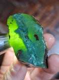 96grs GEM SILICA CHRYSOCOLLA Emeraldine Lily Mine Peru Scenic Quartz Malachite Chalcedony Emerald Jade Color S128