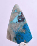 58carats BLUE CHRYSOCOLLA QUARTZ Malachite Peru Scenic Cabochon Pendant B100