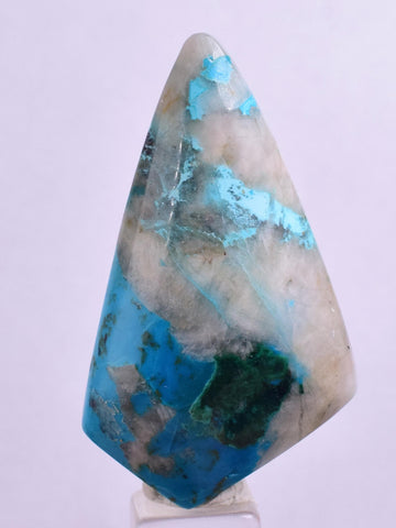 58carats BLUE CHRYSOCOLLA QUARTZ Malachite Peru Scenic Cabochon Pendant B100