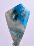 58carats BLUE CHRYSOCOLLA QUARTZ Malachite Peru Scenic Cabochon Pendant B100