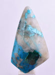 58carats BLUE CHRYSOCOLLA QUARTZ Malachite Peru Scenic Cabochon Pendant B100