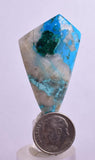 58carats BLUE CHRYSOCOLLA QUARTZ Malachite Peru Scenic Cabochon Pendant B100