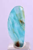4carats BLUE OPAL CABOCHON Pendant Wire Wrap Caribean Turquoise Color Peru B101