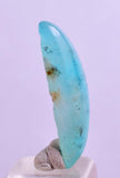 4carats BLUE OPAL CABOCHON Pendant Wire Wrap Caribean Turquoise Color Peru B105