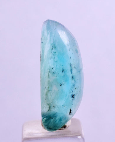 4carats BLUE OPAL CABOCHON Pendant Wire Wrap Caribean Turquoise Color Peru B105