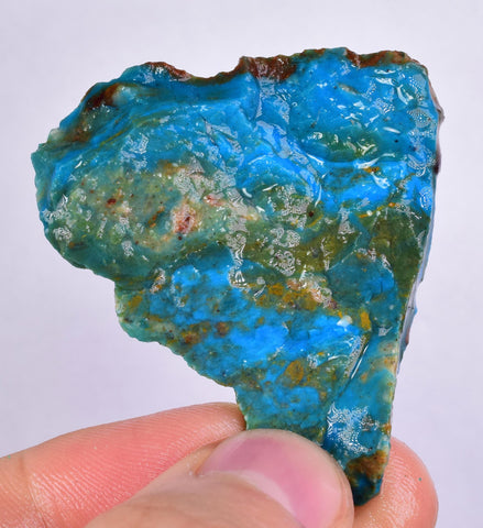 17grs BLUE OPAL ROUGH Peru Scenic Quality Jewelry Collector O801