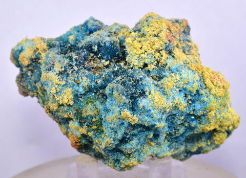7.1cms CHALCANTHITE ROMERITE ALUNOGEN Natural Botryoidal Crystals Melanterite Pyrite New Find Peru Translucent Rare Stable For Display F456