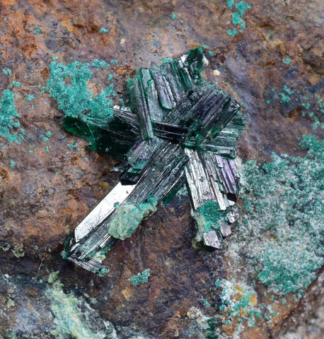 9.1cms ATACAMITE CRYSTALS CHILE Chrysocolla Mineral Specimen A624