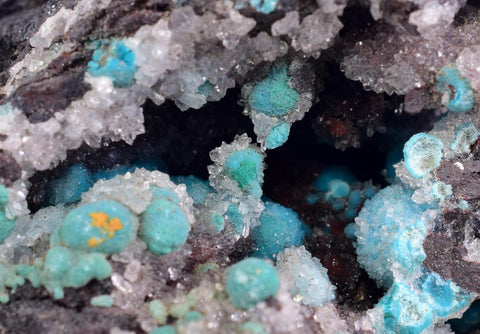 5.7cms DRUZY CHRYSOCOLLA QUARTZ Druzy Chile Inca de Oro Mineral Specimen D284