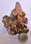 5.9cms  QUARTZ PYRITE CRYSTALS Chalcopirite Calcite Mineral Specimen Peru Q389