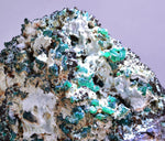 11cms DIOPTASE CRYSTALS QUARTZ Mineral Specimen Peru K94