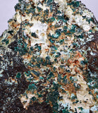 11cms DIOPTASE CRYSTALS QUARTZ Mineral Specimen Peru K94