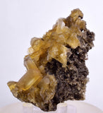 7.1cms GOLDEN SELENITE CRYSTALS Cluster Fish Tail Peru Yellow Gypsum Mineral Specimen T468