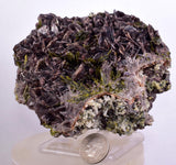9.5cms AXINITE QUARTZ CRYSTALS Epidote Cluster Prehnite Peru Mineral Specimen Collectors A627