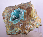 9.2cms GEM SILICA CHRYSOCOLLA Druzy Quartz Lily Mine Peru Mineral Specimen D287