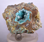 9.2cms GEM SILICA CHRYSOCOLLA Druzy Quartz Lily Mine Peru Mineral Specimen D287
