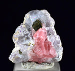 1.5cms RHODOCHROSITE FLUORITE PYRITE Crystal Rhombohedral Wuzhou Guangxi China Mineral Specimen R769