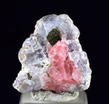1.5cms RHODOCHROSITE FLUORITE PYRITE Crystal Rhombohedral Wuzhou Guangxi China Mineral Specimen R769