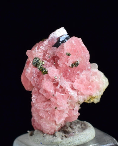1.6cms RHODOCHROSITE PYRITE Crystal Rhombohedral Wuzhou Guangxi China Mineral Specimen R774