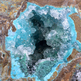 9.2cms GEM SILICA CHRYSOCOLLA Druzy Quartz Lily Mine Peru Mineral Specimen D287